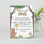 Wild Verjaardag wacht: 1 jaar verjaardag uitnodigi Kaart (Staand voorkant)