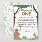 Wild Verjaardag wacht: 1 jaar verjaardag uitnodigi Kaart (Voorkant / Achterkant)