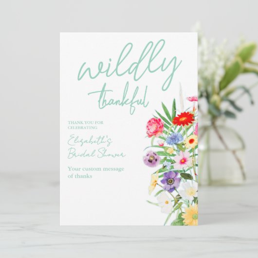 Wild Verliefd Bruidsfeest Bedankkaart (Staand voorkant)