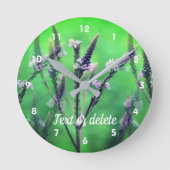 Wild Vervain Bloem Gepersonaliseerd Ronde Klok (Voorkant)