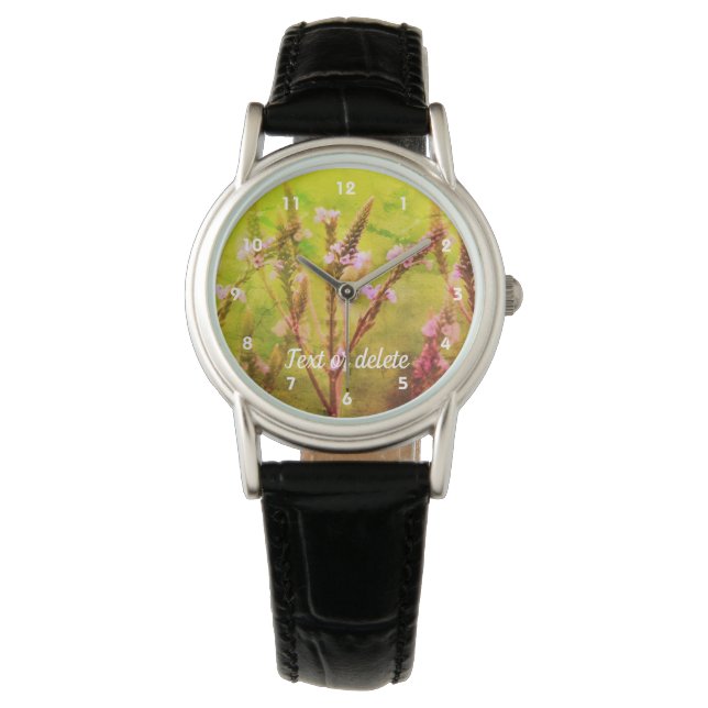 Wild Vervain Flower Abstract Art gepersonaliseerd Horloge (Voorkant)