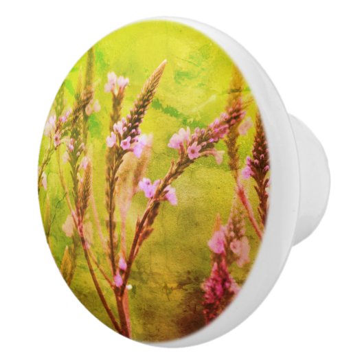 Wild Vervain Flowers Abstract Keramische Knop (Rechts)