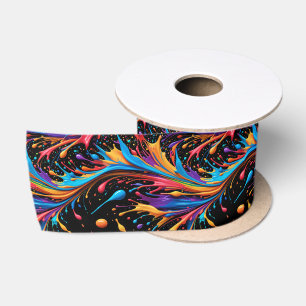 Wild Vibrant Paint Splash Satijnen Lint