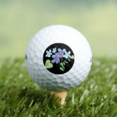 Wild Violet Bloemen Illustratie Zwart Golfballen (Insitu Shirt)