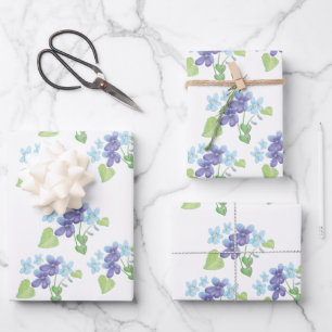 Wild Violet Bloemen & Lente Wrapping Papier Inpakpapier Vel