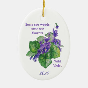 Wild Violet Flower some see Weeds Inspirerend Qu Keramisch Ornament