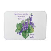 Wild Violet Flower Sommigen zien Inspirerend onkru Badmat (Voorkant)