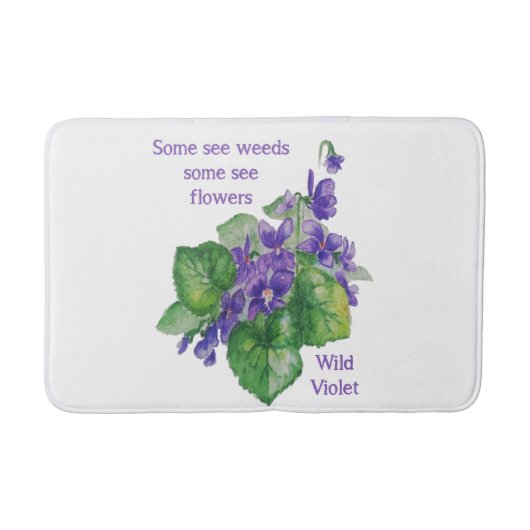 Wild Violet Flower Sommigen zien Inspirerend onkru Badmat (Voorkant)