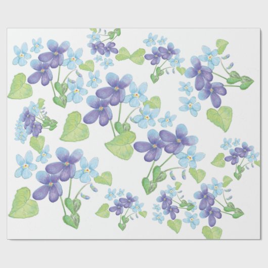 Wild Violet Flowers Cadeaupapier (Vlak)