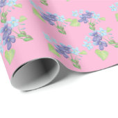 Wild Violet Flowers Roze Cadeaupapier (Rol Hoek)
