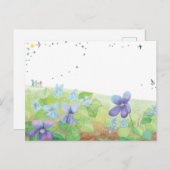 Wild Violet Spring Hill, Kinder vogels en Zwemvoge Briefkaart (Voorkant / Achterkant)