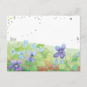 Wild Violet Spring Hill, Kinder vogels en Zwemvoge Briefkaart (Voorkant)