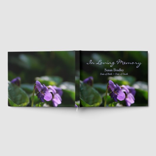 Wild Violets Bloemen Foto Memorial Gastenboek (Volledig)