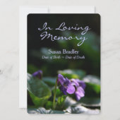 Wild Violets Celebration of Life Begrafenis Kaart (Voorkant)