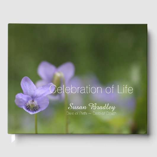 Wild Violets Celebration of Life Gastenboek (Voorkant)