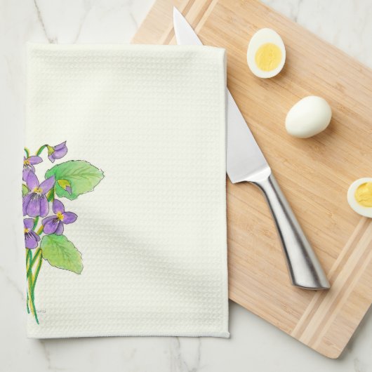 Wild Violets Kitchen Towel Theedoek (Quarter Fold)