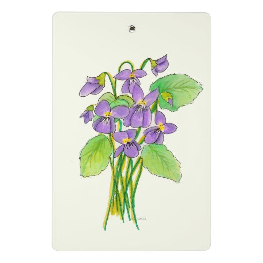 Wild Violets Mini Clipboard Mini Klembord (Achterkant)