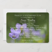 Wild Violets Viering van het Leven Uitnodiging (Achterkant)