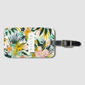 WILD VOELT Tropische Hibiscus Bloemen Custom Bagagelabel (Voorkant (horizontaal))