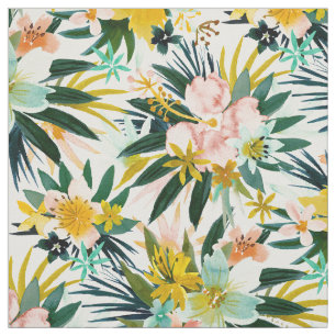WILD VOELT Tropische Hibiscus Floral Stof
