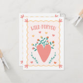 "Wild voor jou" Valentijnsdag Kaart (Voorkant / Achterkant in situ)