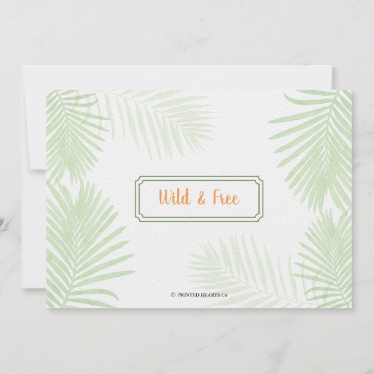 Wild & vrij - Floral Tiger Baby shower Invitation Kaart (Achterkant)