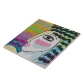 Wild Vrouw Abstract Digitaal Schilderij van een Vr Tegeltje (Zijkant)