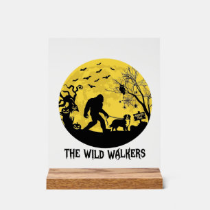 Wild Walkers Bigfoot Wandelende Bernese Halloween Acryl Bord