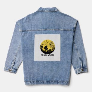 Wild Walkers Bigfoot Wandelende Bernese Halloween Denim Jacket
