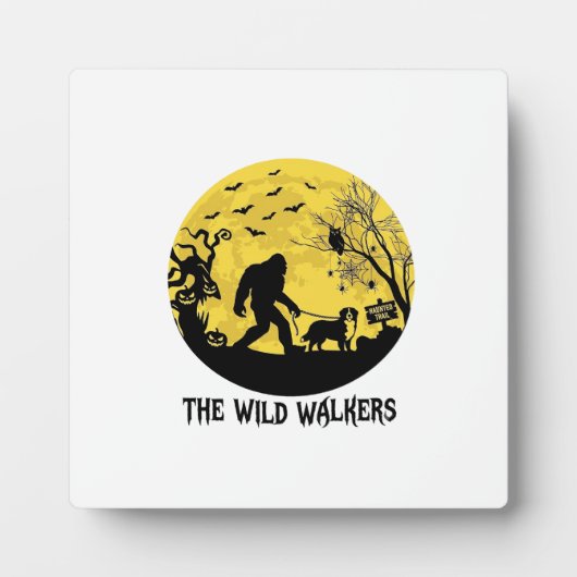 Wild Walkers Bigfoot Wandelende Bernese Halloween Fotoplaat (Voorkant)