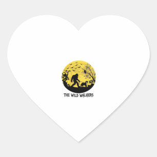 Wild Walkers Bigfoot Wandelende Bernese Halloween- Hart Sticker