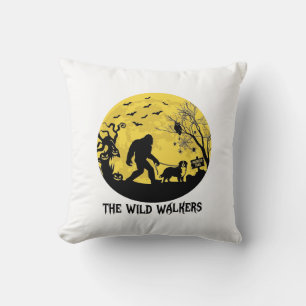 Wild Walkers Bigfoot Wandelende Bernese Halloween  Kussen