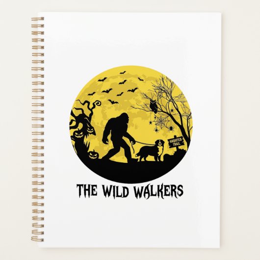 Wild Walkers Bigfoot Wandelende Bernese Halloween Planner (Voorkant)