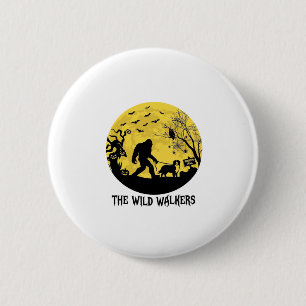 Wild Walkers Bigfoot Wandelende Bernese Halloween  Ronde Button 5,7 Cm