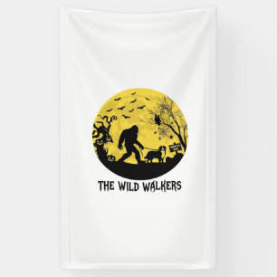 Wild Walkers Bigfoot Wandelende Bernese Halloween Spandoek