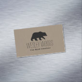 Wild Walking Grizzly Beer Silhouet Eenvoudig Magnetisch Visitekaartje (Voorbeeld)