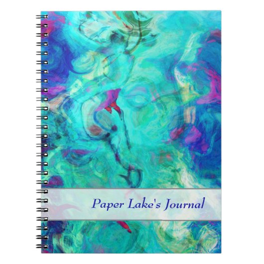 Wild Water Aqua Abstract Art Design Notitieboek (Voorkant)