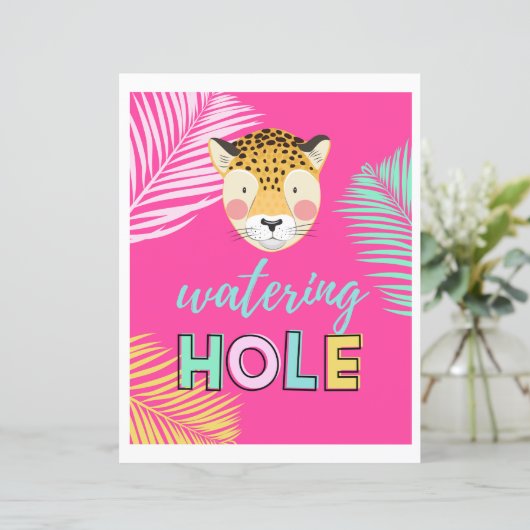 Wild Watering Hole Sign | Oerwoud watersnoel (Staand voorkant)