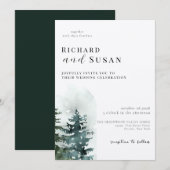 Wild Waterverf Forest bruiloft Kaart (Voorkant / Achterkant)