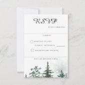 Wild Waterverf Forest bruiloft RSVP Kaartje (Voorkant)