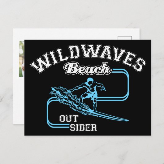  Wild Waves Beach Outsiders Surf Feestdagenkaart (Voorkant / Achterkant)