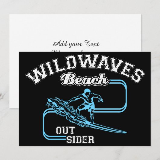  Wild Waves Beach Outsiders Surf Feestdagenkaart (Voorkant / Achterkant)