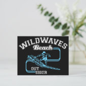 Wild Waves Beach Outsiders Surf Feestdagenkaart (Staand voorkant)