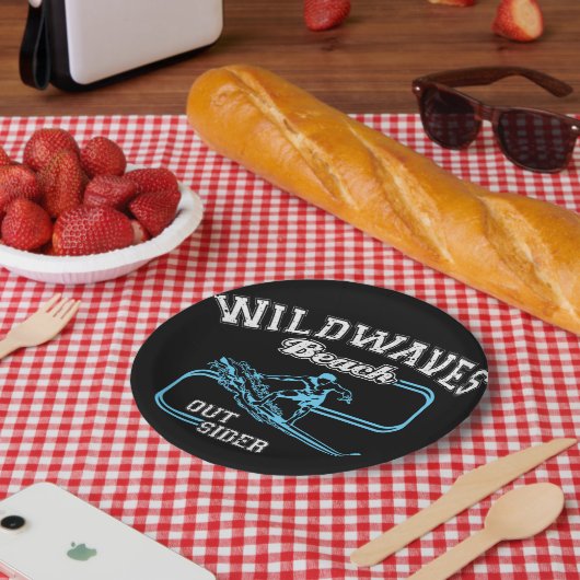 Wild Waves Beach Outsiders Surf Papieren Bordje (Picknick)