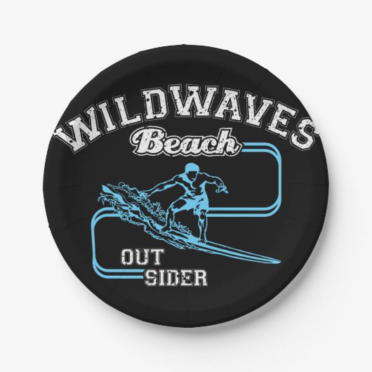  Wild Waves Beach Outsiders Surf Papieren Bordje (Voorkant)