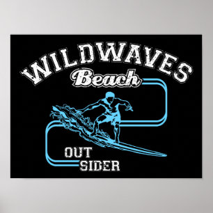  Wild Waves Beach Outsiders Surf Poster