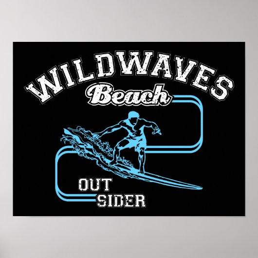  Wild Waves Beach Outsiders Surf Poster (Voorkant)