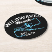 Wild Waves Beach Outsiders Surf Ronde Kartonnen Onderzetter (Gebogen)