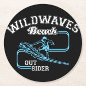 Wild Waves Beach Outsiders Surf Ronde Kartonnen Onderzetter (Voorkant)