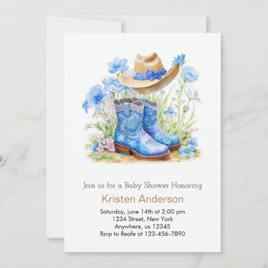 Wild West Adventure Baby shower Kaart (Voorkant)